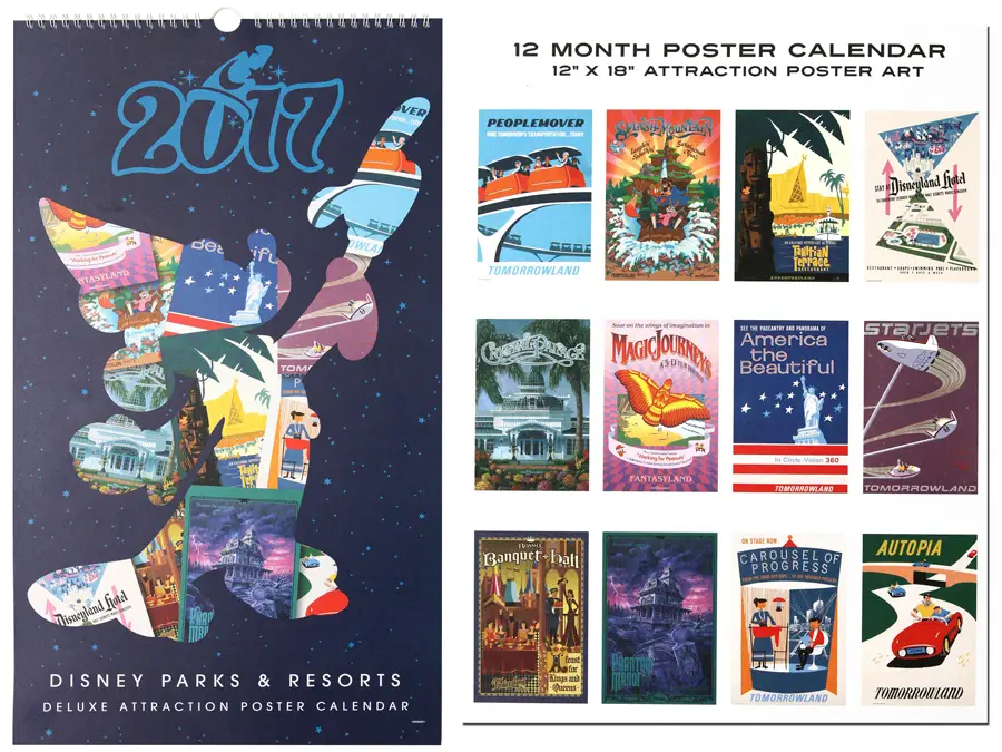 Disney Parks and Resorts Attraction Poster Calendar