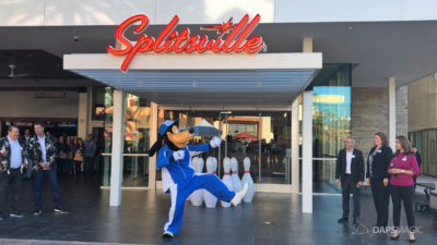Goofy Learns to Bowl as Splitsville Luxury Lanes Official Opens at the Disneyland Resort