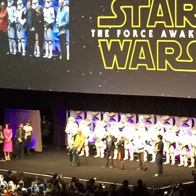 The originals Mark Hamill, Carrie Fisher, Anthony Daniels, and Peter Mayhew #StarWars #ForceAwakens #SWCelebration
