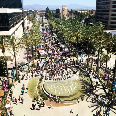 There are a lot of photos being take in front of the Anaheim Convention Center