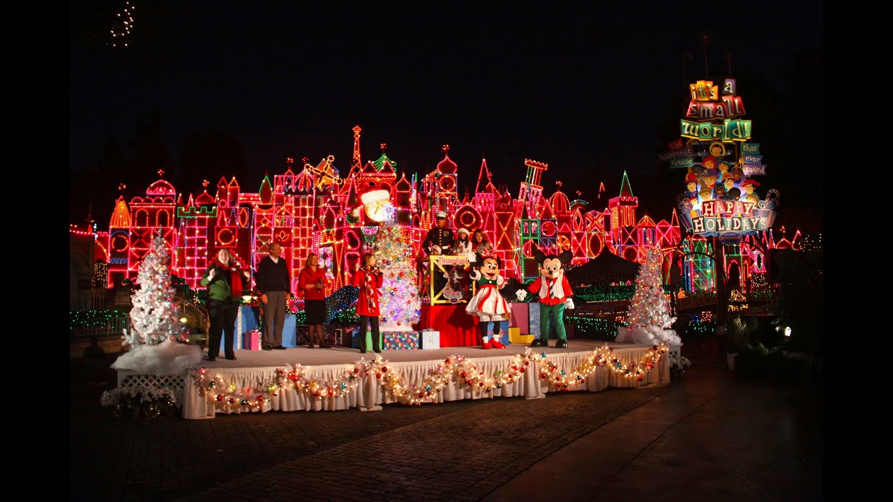 it's a small world holiday lighting ceremony at disneyland