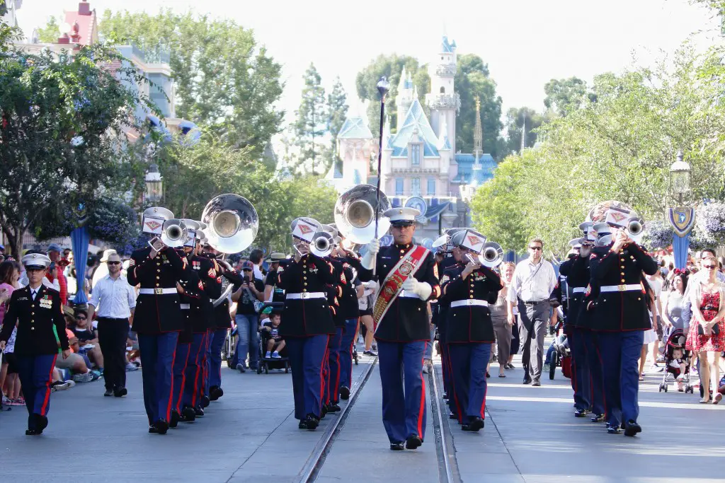 United States 3rd Marine Aircraft Wing Band from Miramar, CA on Main Street, USA at Disneyland on the Fourth of July (DAPs Magic)