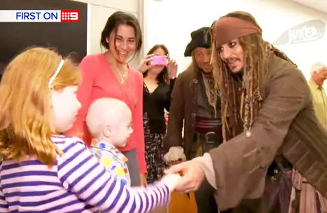Captain Jack Sparrow Visits Lady Cilento Children’s Hospital in Brisbane