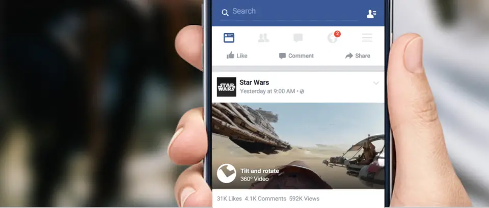 Facebook Adds 360 Video and Shares New Update With ‘Star Wars’ Clip