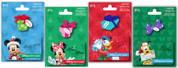 Disney Parks Gift Card Holiday Pin Series Now Available