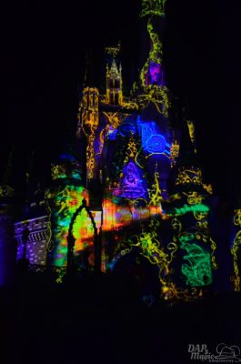 Walt Disney World Magic Kingdom projection show celebrate the magic once upon a time