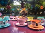 Mad Tea Party on a Rainy Day in Fantasyland at Disneyland