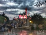 Sleeping Beauty Castle on a Rainy Day at Disneyland!