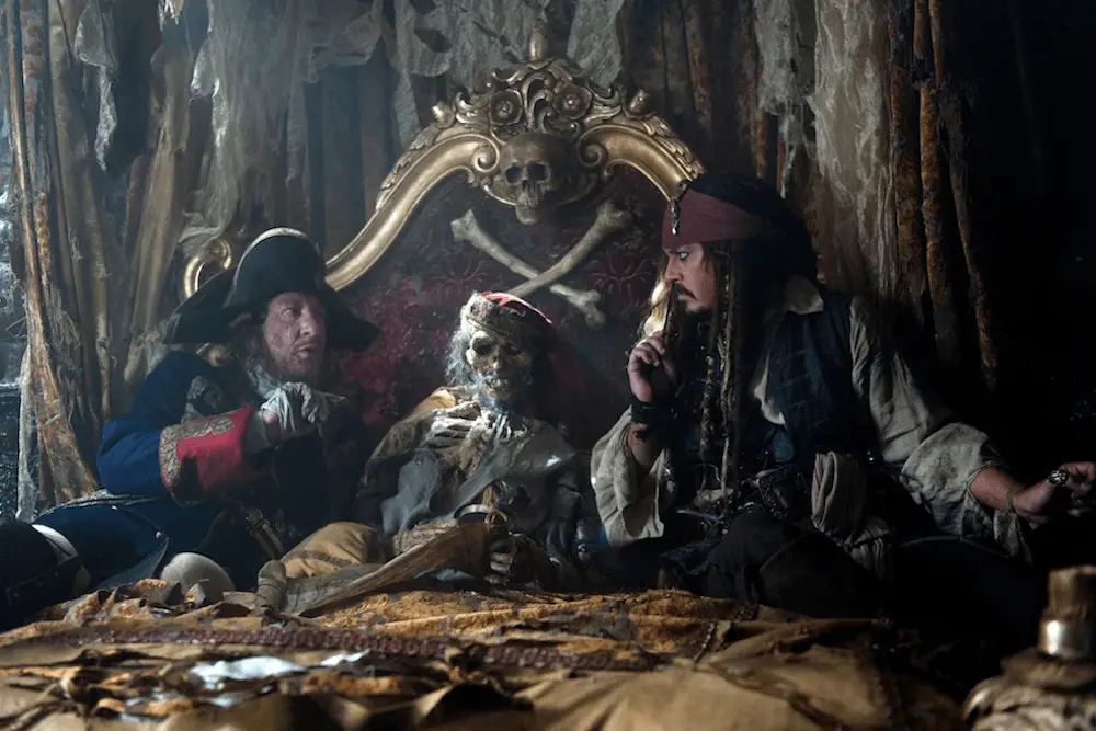 Johnny Depp Brings Captain Jack Sparrow to Life Aboard Disneyland’s Pirates of the Caribbean