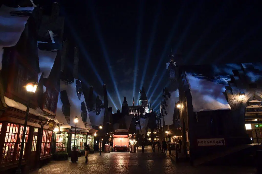 The Nighttime Lights at Hogwarts Castle
