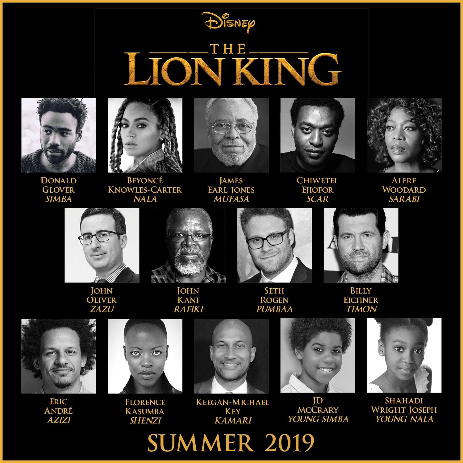 Cast Announced for Disney’s Big-Screen Retelling of The Lion King