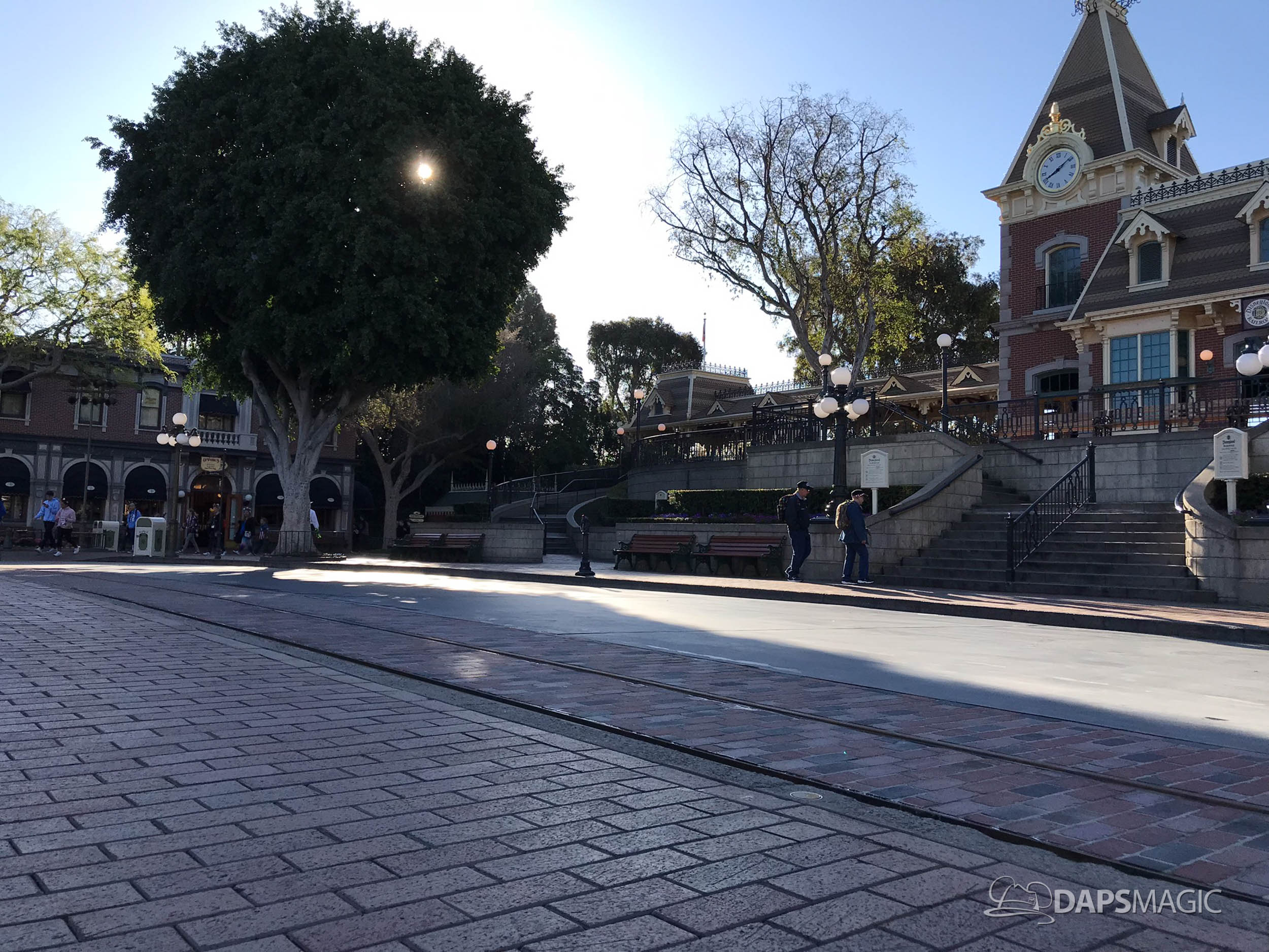 Disneyland Town Square Bricks With Walls Down in Spring24 DAPS MAGIC