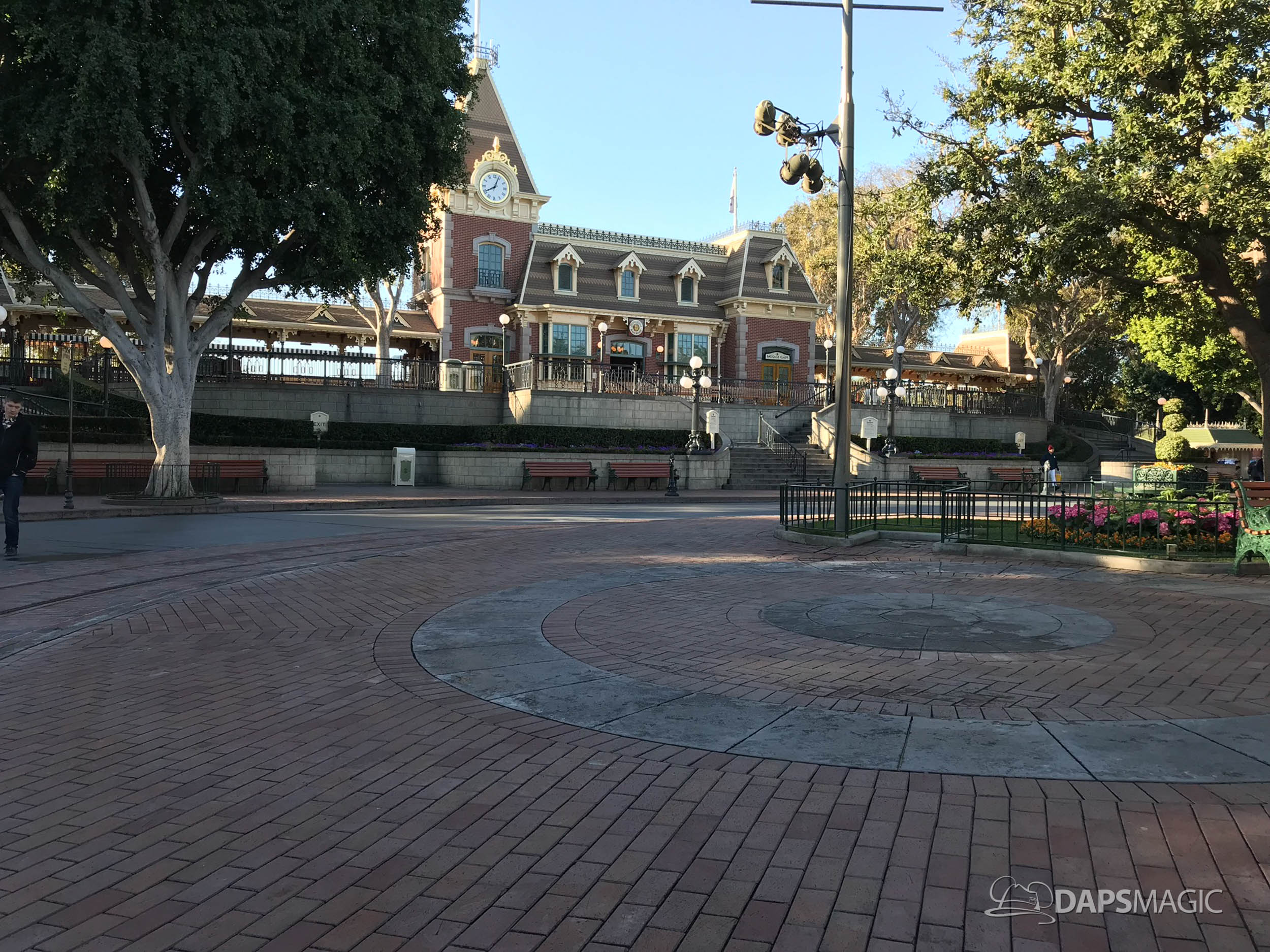 Disneyland Town Square Bricks With Walls Down in Spring4 Daps Magic