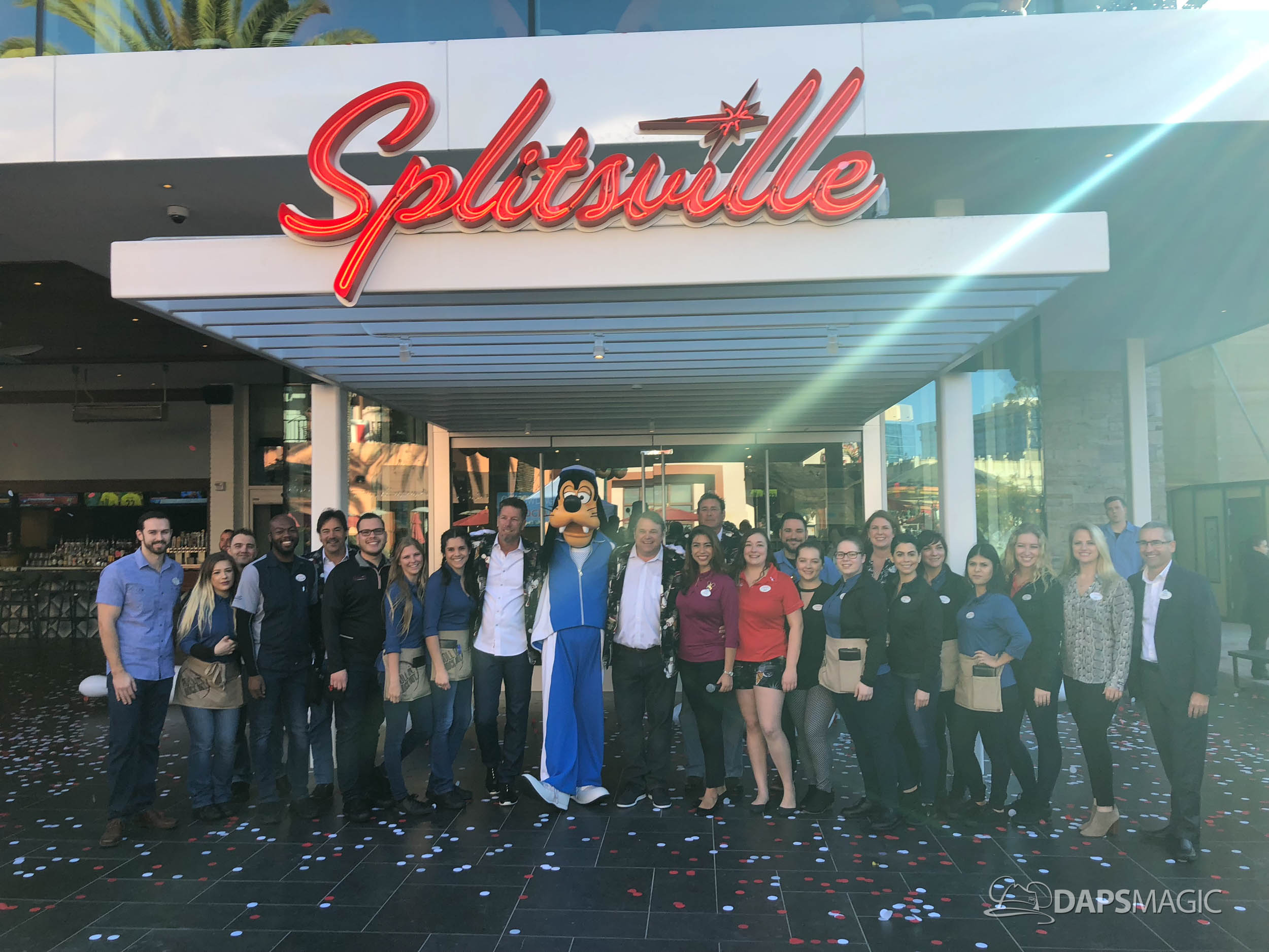 Goofy Learns to Bowl as Splitsville Luxury Lanes Officially Opens at the Disneyland Resort!