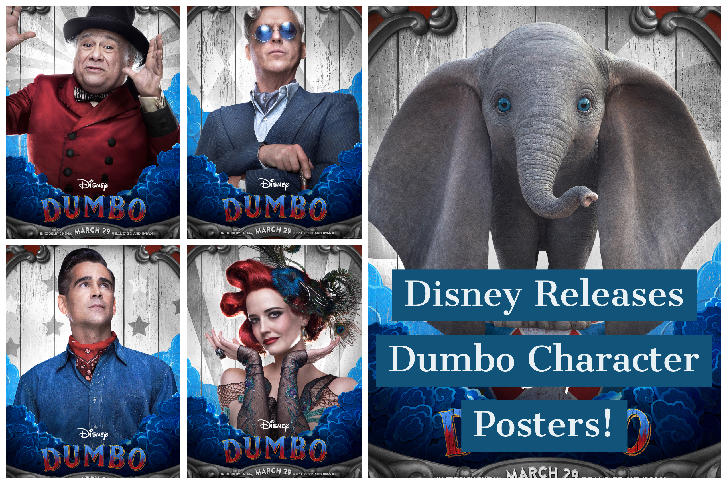 Disney Releases Live-Action Dumbo Character Posters!