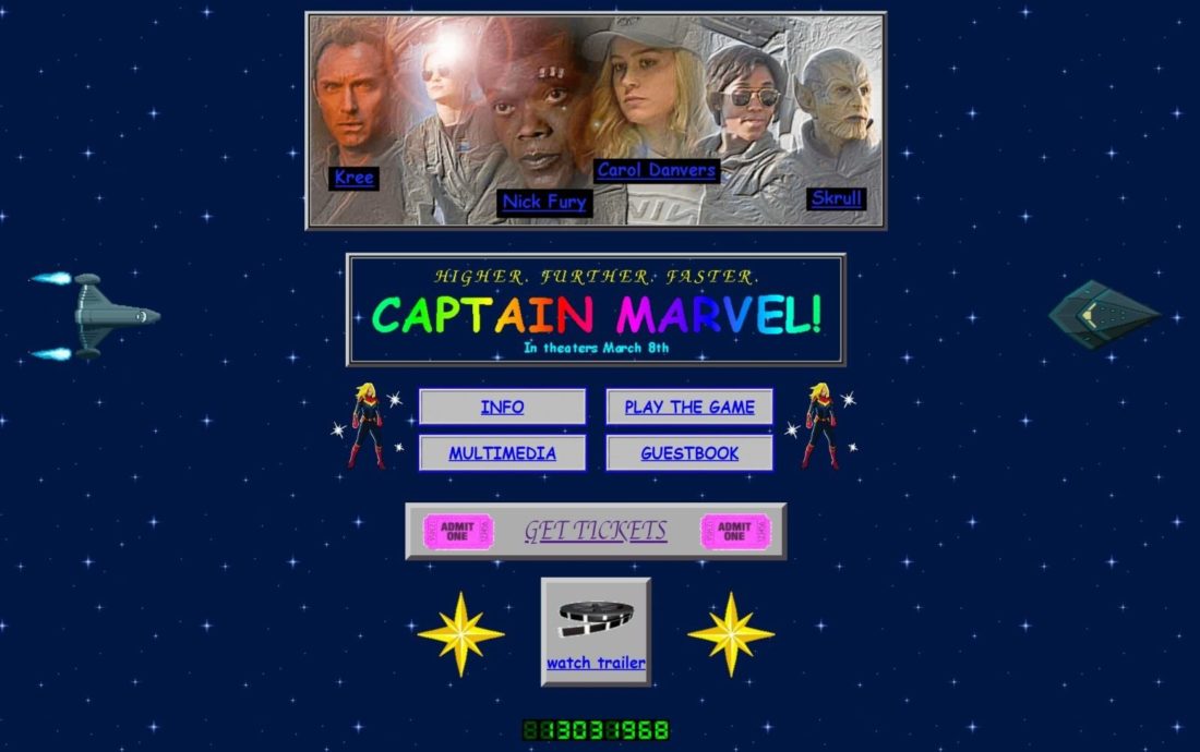 Captain Marvel Website Launches with 1990s Look Ahead of Next Month's Film