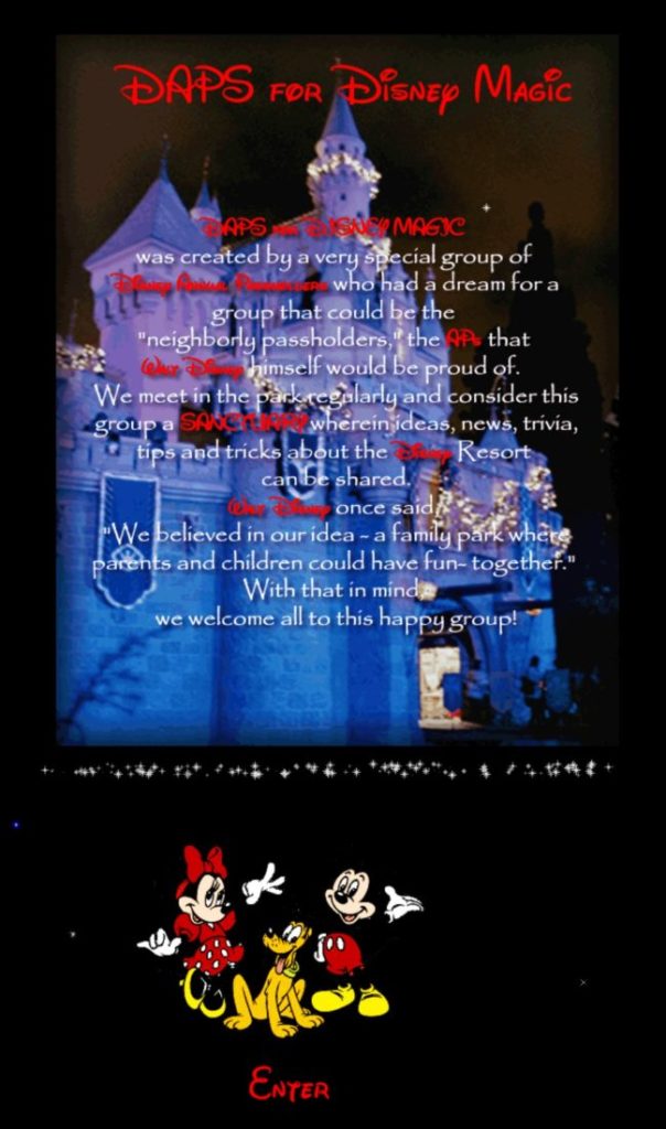 DAPS for Disney Magic Original Splash Page