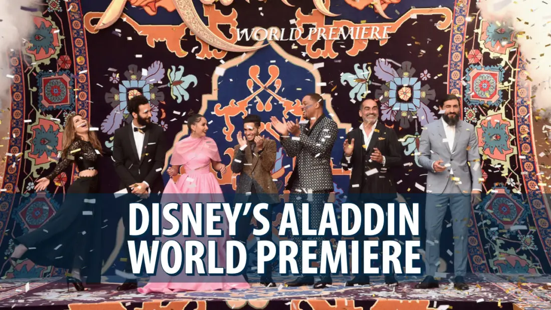 Cast and Crew of Disney’s Aladdin Walk Magic Purple Carpet for Hollywood World Premiere