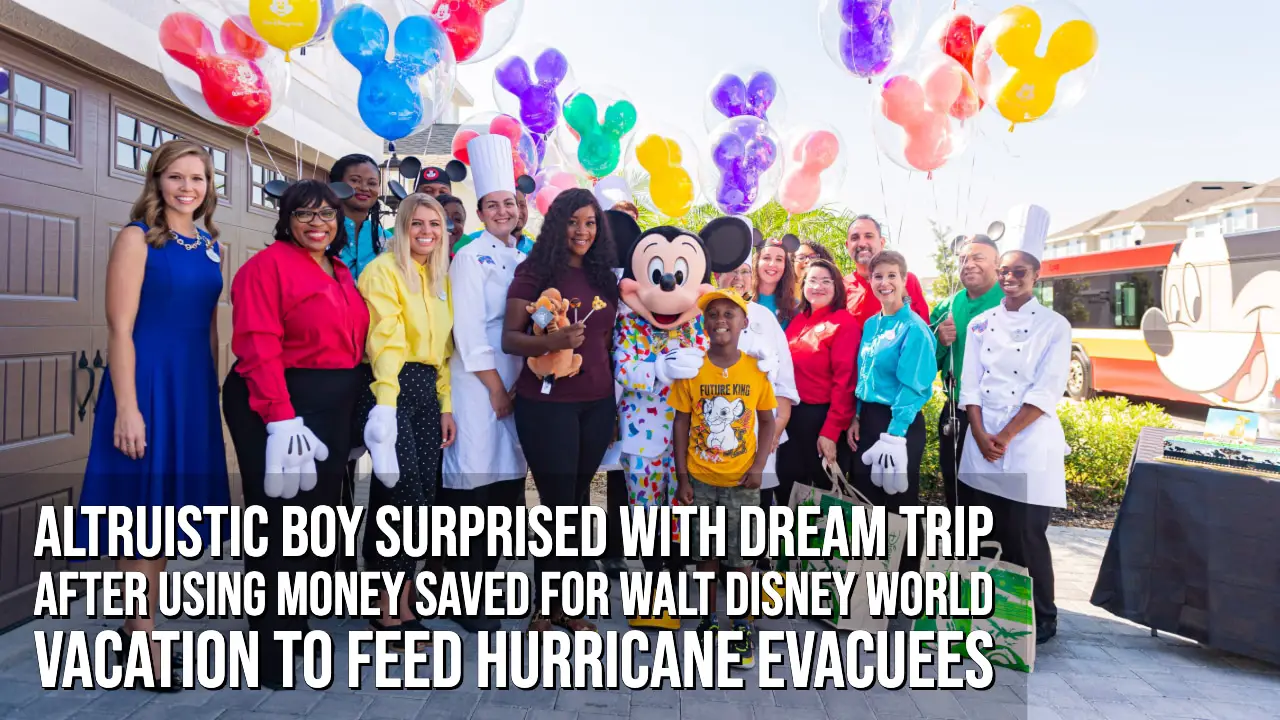 Altruistic Boy Surprised with Dream Trip After Using Money Saved for Walt Disney World Vacation to Feed Hurricane Evacuees
