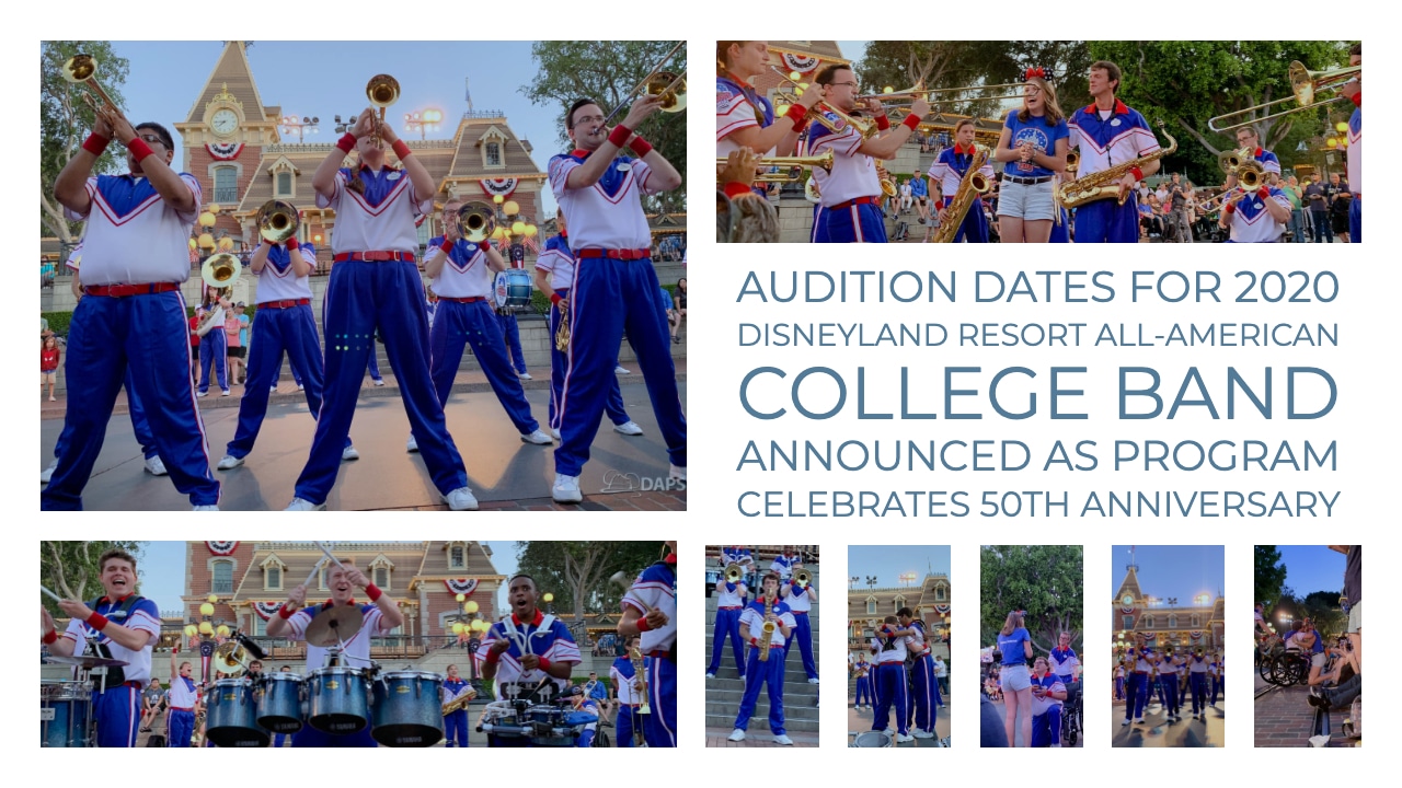 Audition Dates for 2020 Disneyland Resort All-American College Band Announced as Program Celebrates 50th Anniversary