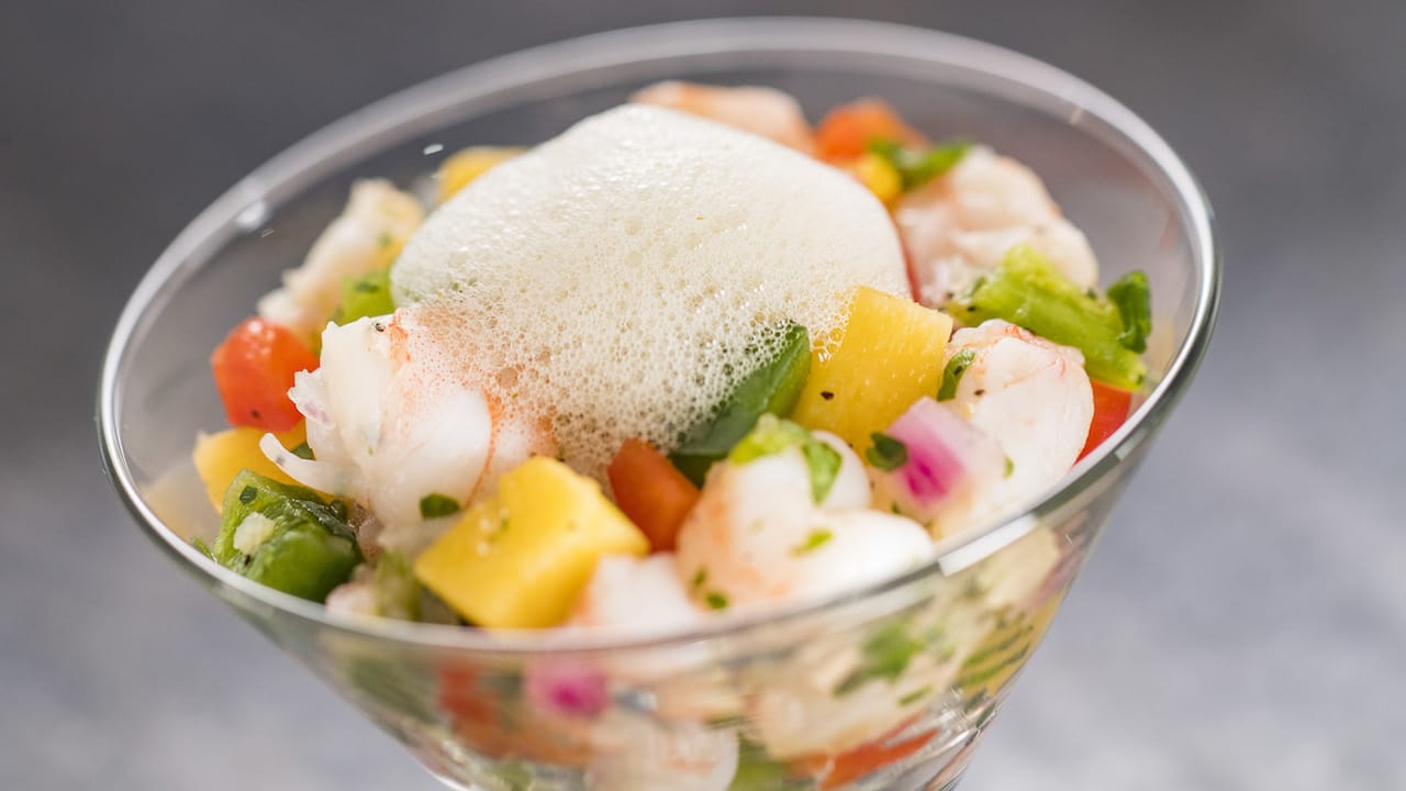 Shrimp Ceviche with Lime-Mint Foam - Epcot International Festival of the Arts - GEEK EATS Disney Recipe