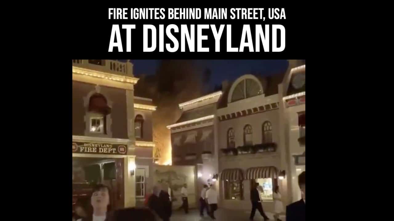 Fire Ignites Behind Main Street, USA at Disneyland
