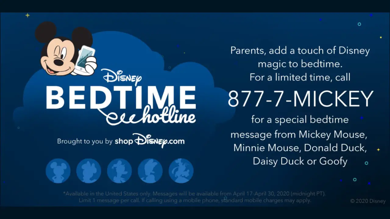 Disney Bedtime Hotline Returns for a Limited Time
