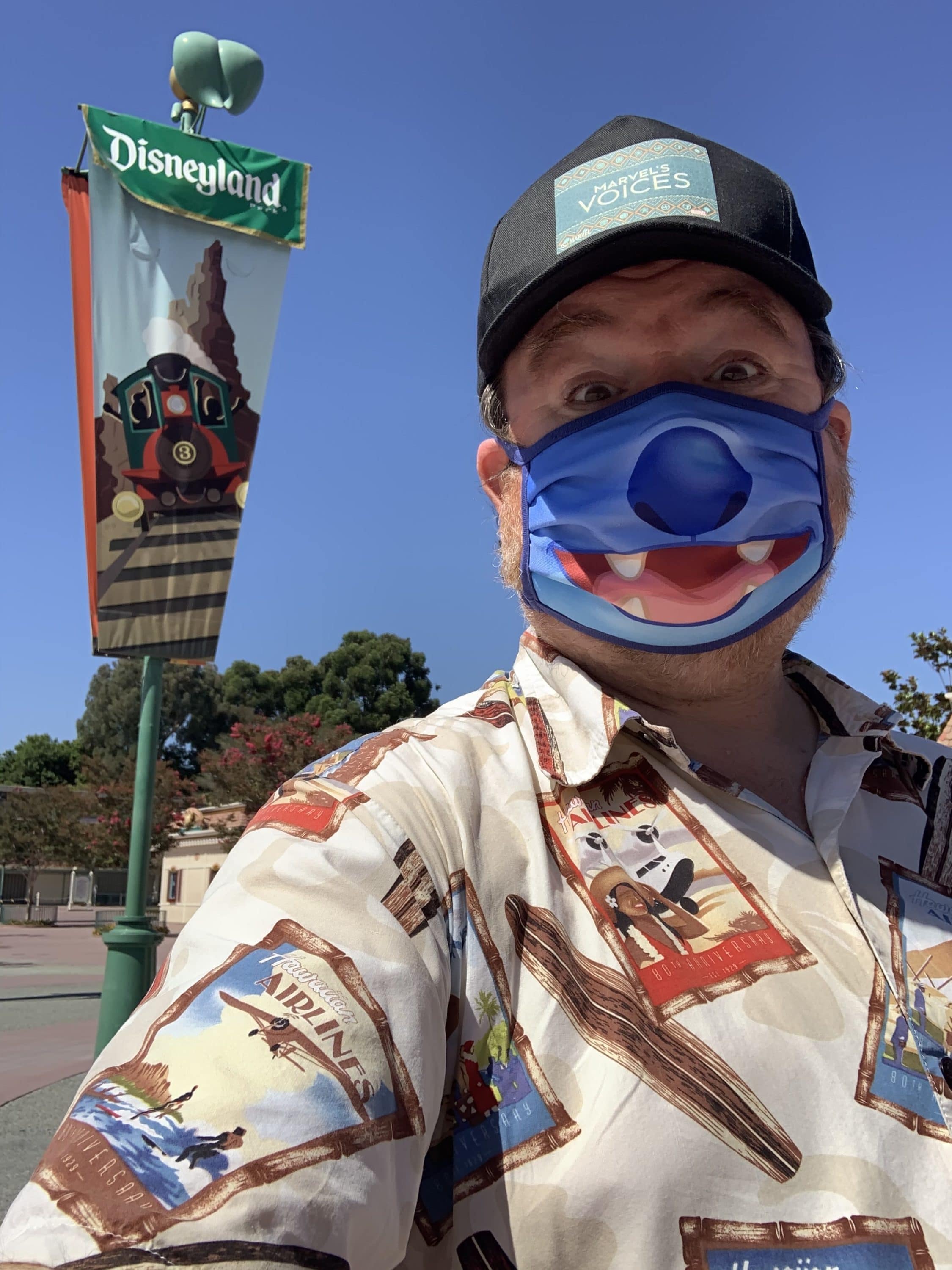 Doug Marsh with Disney Face Covering at Downtown Disney District