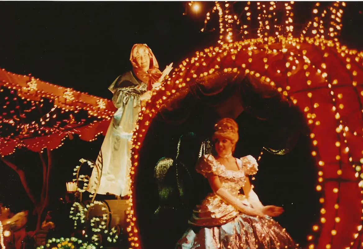 Cinderella’s pumpkin coach had a special platform for her Fairy Godmother to hitch a ride.