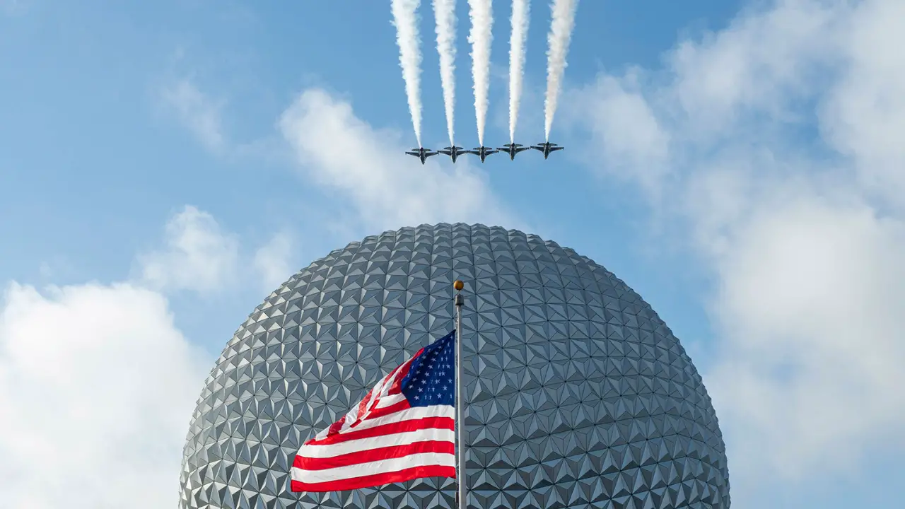 U.S. Air Force Thunderbirds Fly Over EPCOT at Walt Disney World Resort