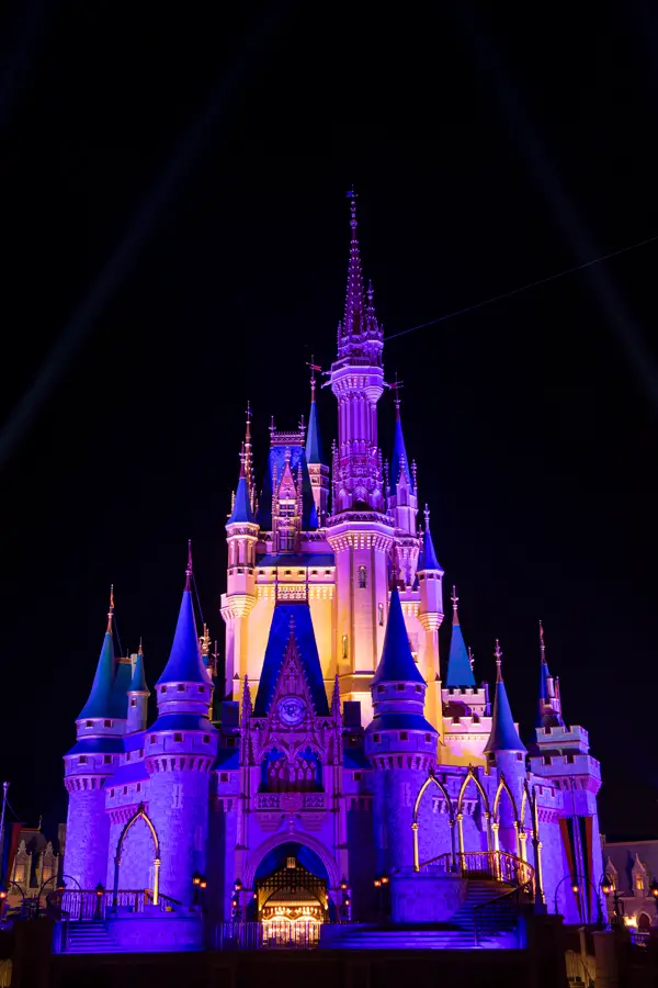 Cinderella Castle Lit in Lakers Colors