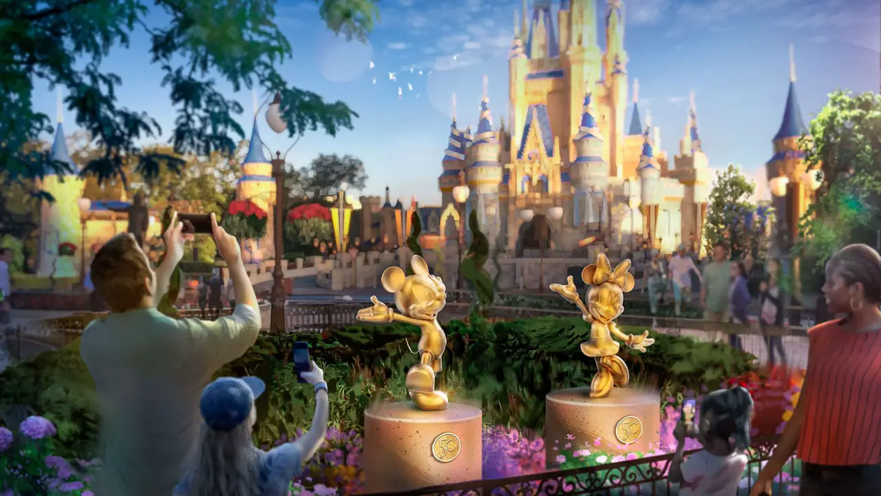 Gold “Disney Fab 50” Sculptures to Debut at Walt Disney World Resort for 50th-Anniversary Celebration