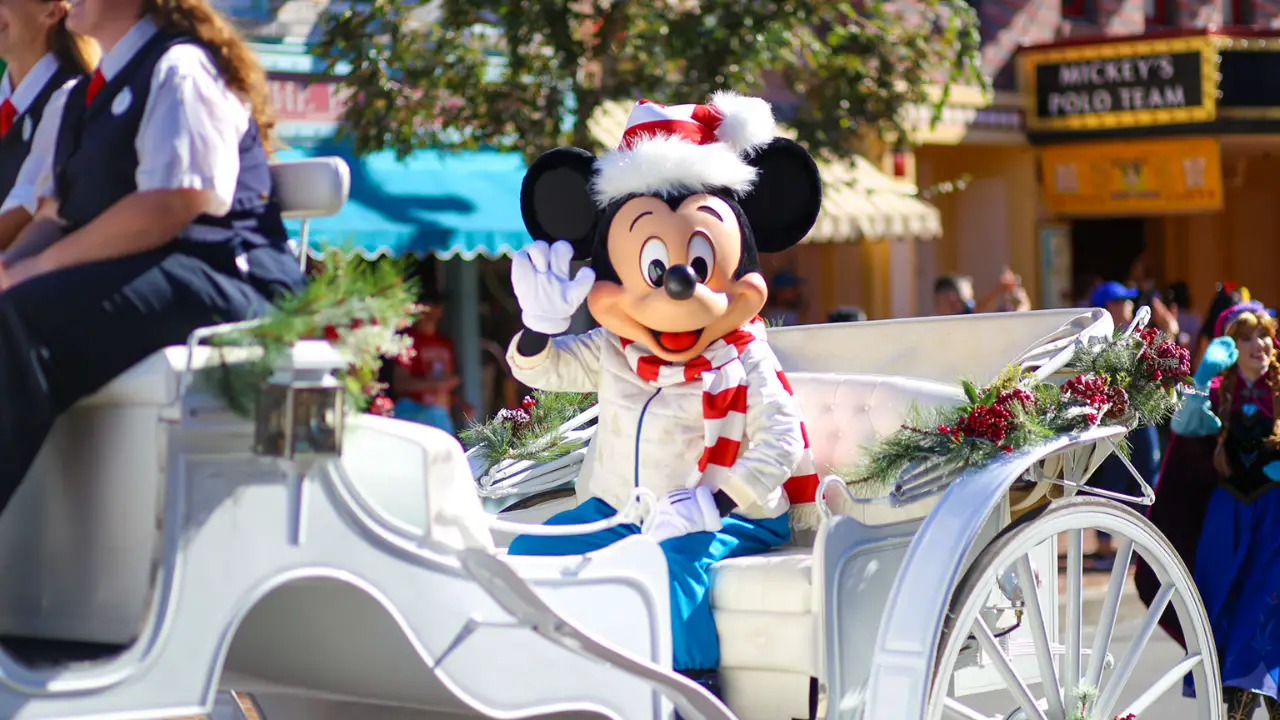 Mickey and Friends Show Off New Winter Wear in Disneyland Holiday Character Cavalcade