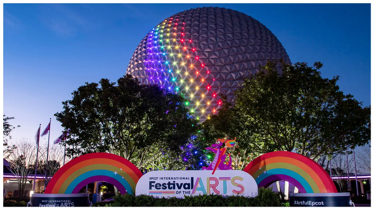 Spaceship Earth Celebrates EPCOT International Festival of the Arts with New Lighting and The Muppets Singing Rainbow Connection