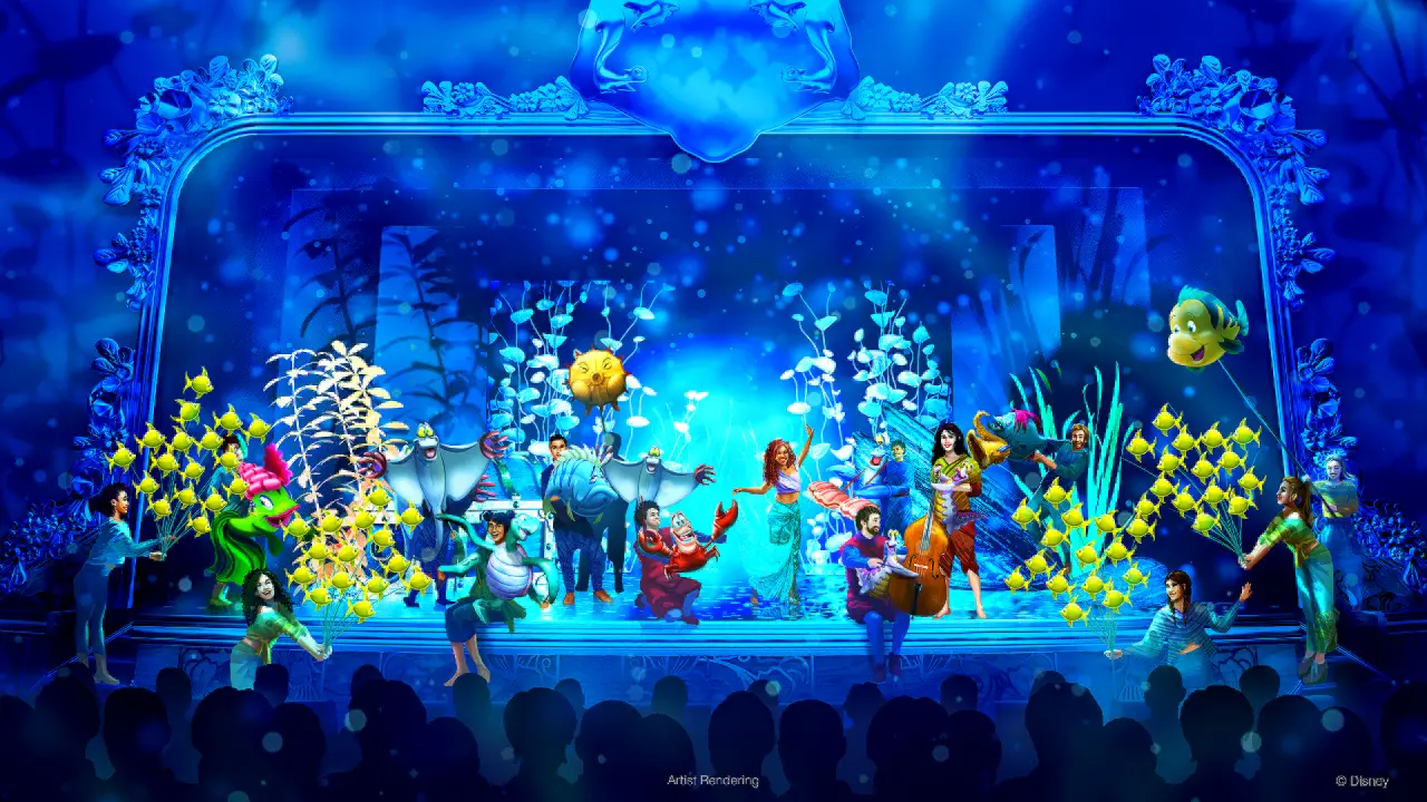 Disney Releases Look at Scenes From Disney Wish’s The Little Mermaid Stage Show