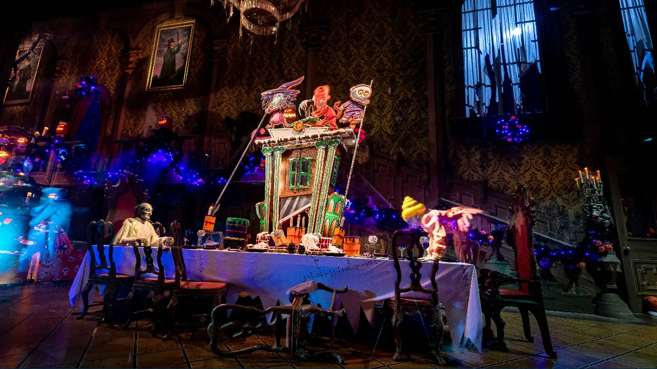 Jack Skellington’s Haunted Mansion Holiday at Disneyland Returns With Help of Lock, Shock, and Barrel on Gingerbread House