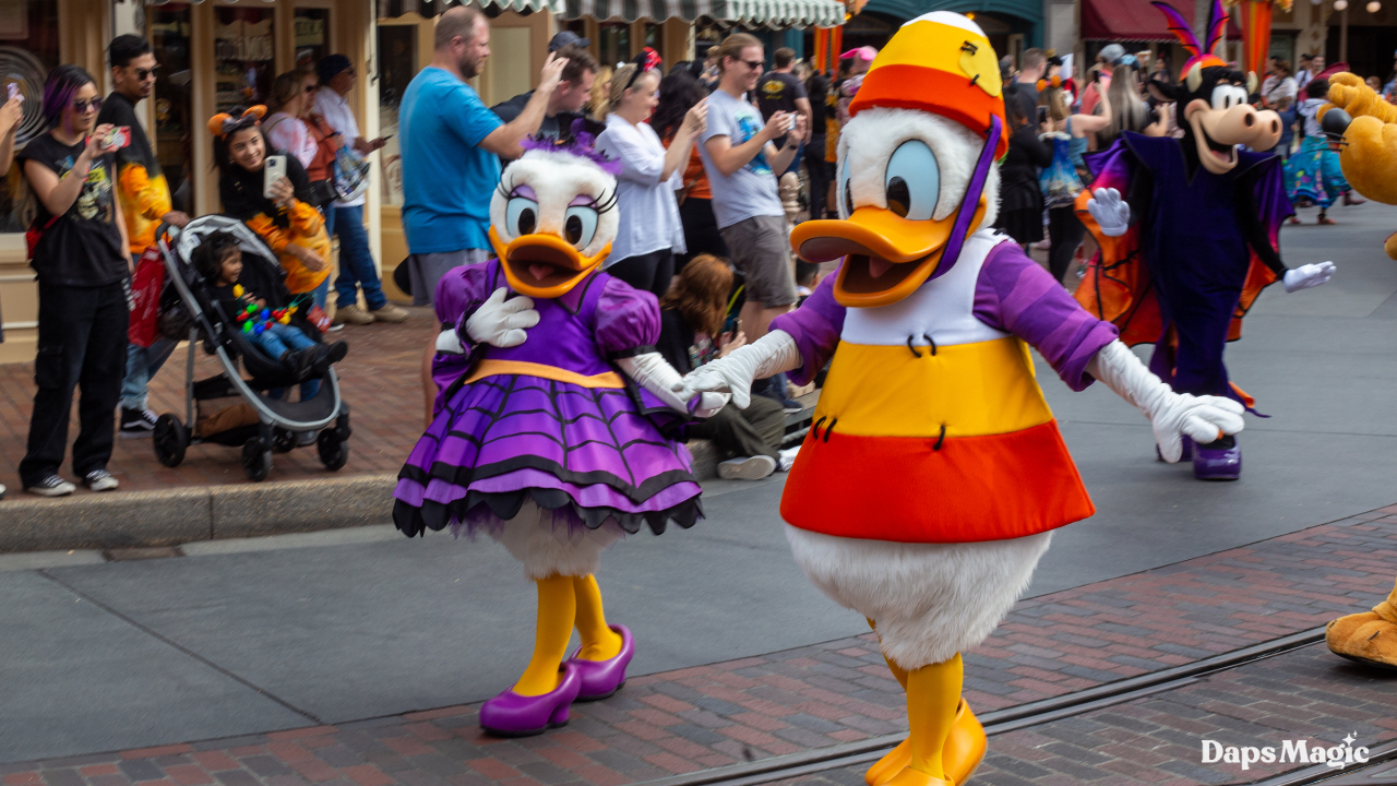 Clarabelle Cow and Daisy Duck Join Mickey & Friends Halloween Cavalcade for Halloween Day at Disneyland!