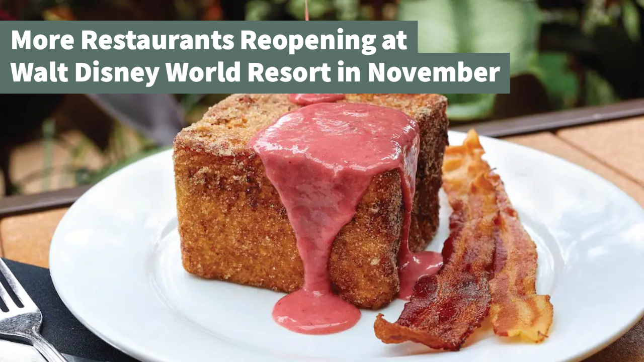 More Dining Experiences Returning to Walt Disney World Resort in November