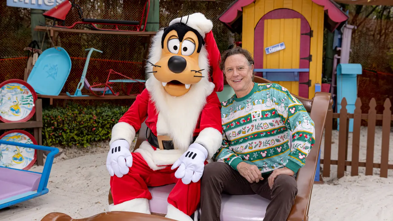 Actor Judge Reinhold Visits Santa Goofy at Walt Disney World Resort