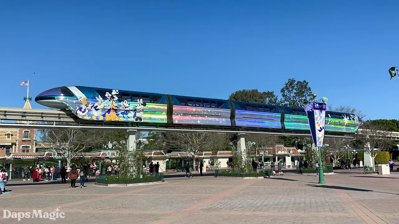 Disney100 Monorail Debuts at Disneyland Resort
