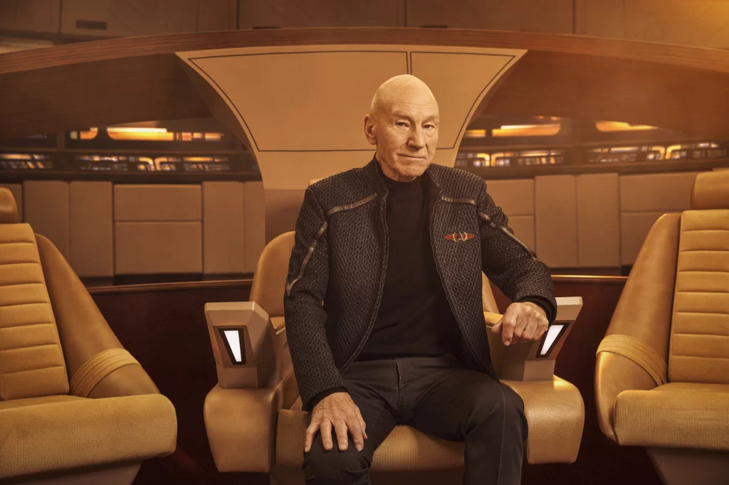 Sir Patrick Stewart as Admiral Jean-Luc Picard on the Enterprise D Bridge - Star Trek: Picard - Photo: Sarah Coulter/Paramount+