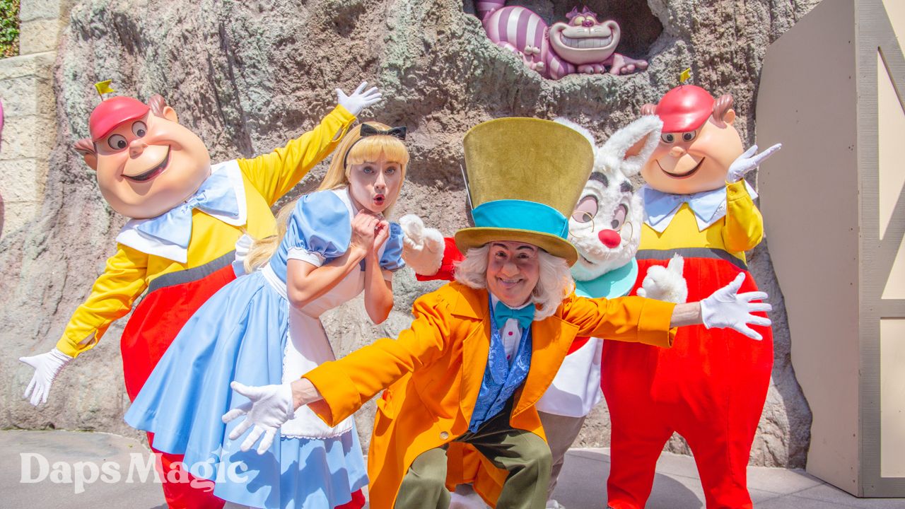 Alice in Wonderland and Friends Have Two Mad Tea Parties on Disneyland’s Birthday