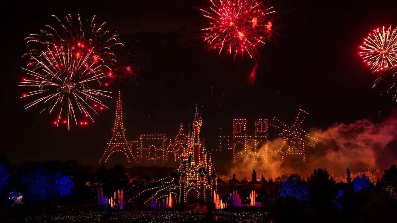 The Skies Over Disneyland Paris Come to Life With Fireworks and 1,495 Drones for Bastille Day Nighttime Spectacular