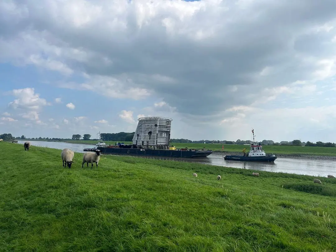 Forward Funnel Of Disney Treasure Arrives At Meyer Werft Shipyards