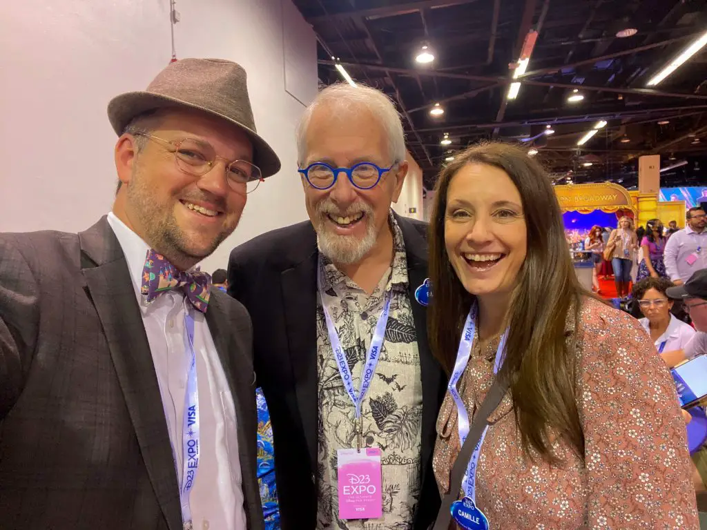 Mr. Daps with Bill Rogers and Camille Dixon, the voices of the Disneyland Resort