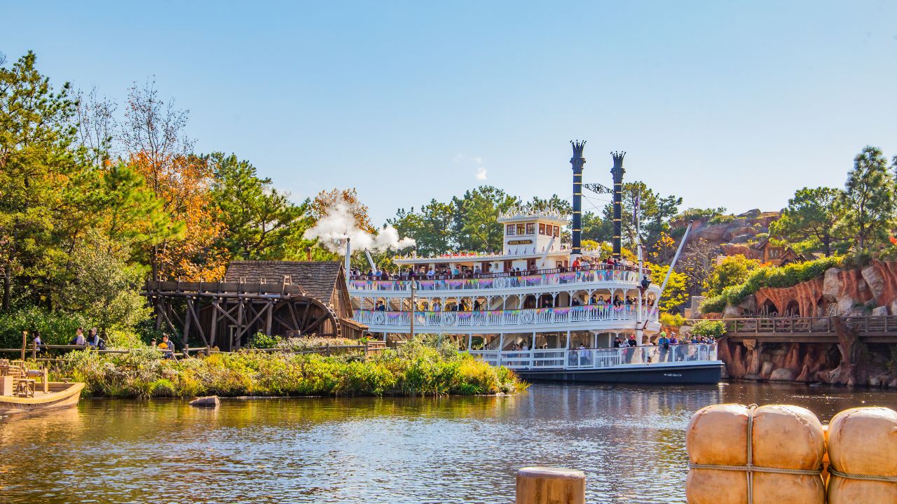 The Mark Twain on the Rivers of America at Tokyo Disneyland