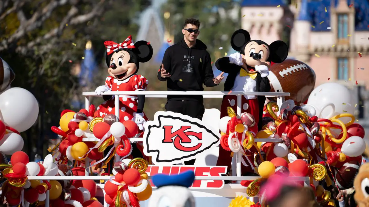 Thousands Turn Out as Super Bowl LVIII MVP Patrick Mahomes Celebrates Kansas City Chiefs’ Win at Disneyland