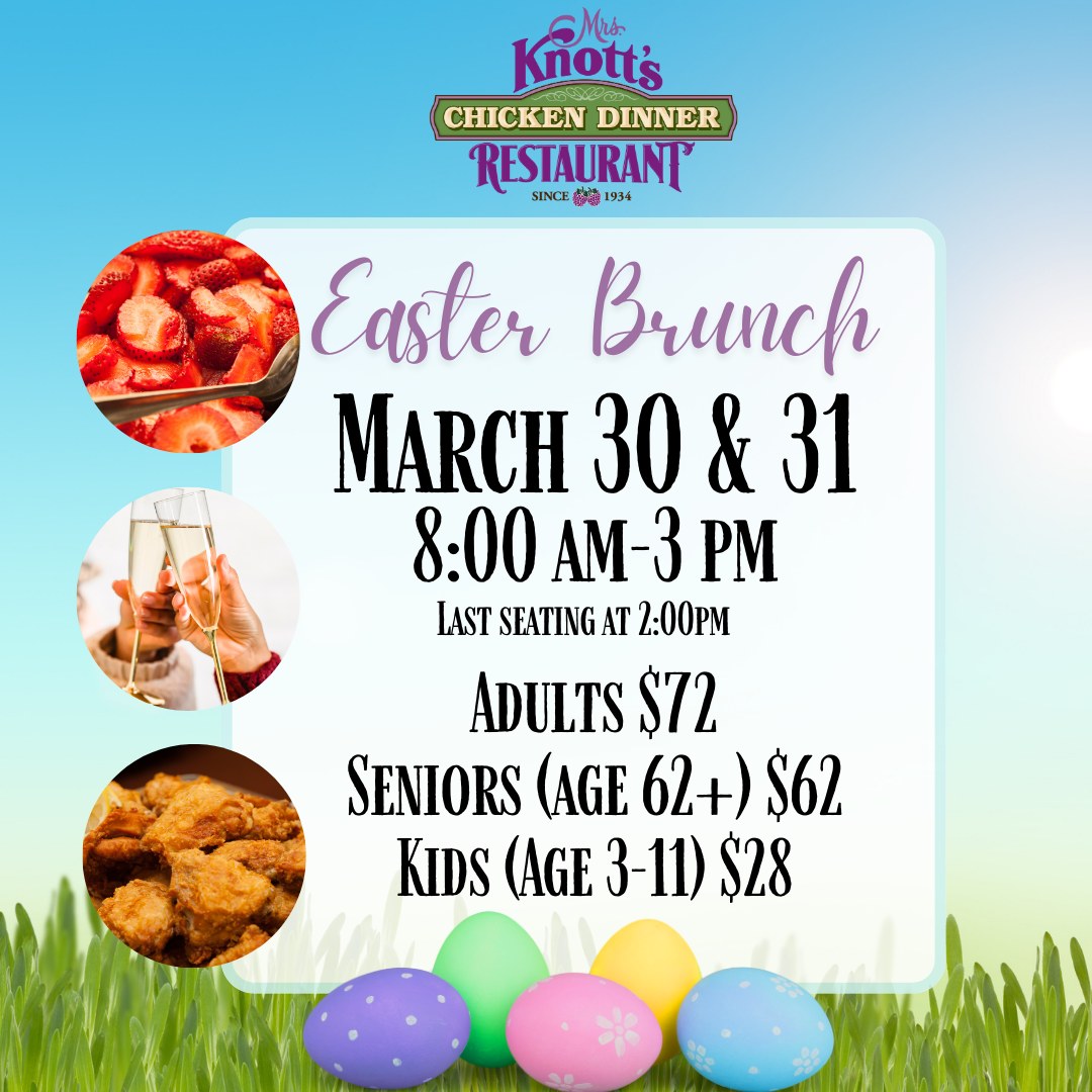 Reservations Now Available for Knott's Berry Farm Easter Champagne Brunch