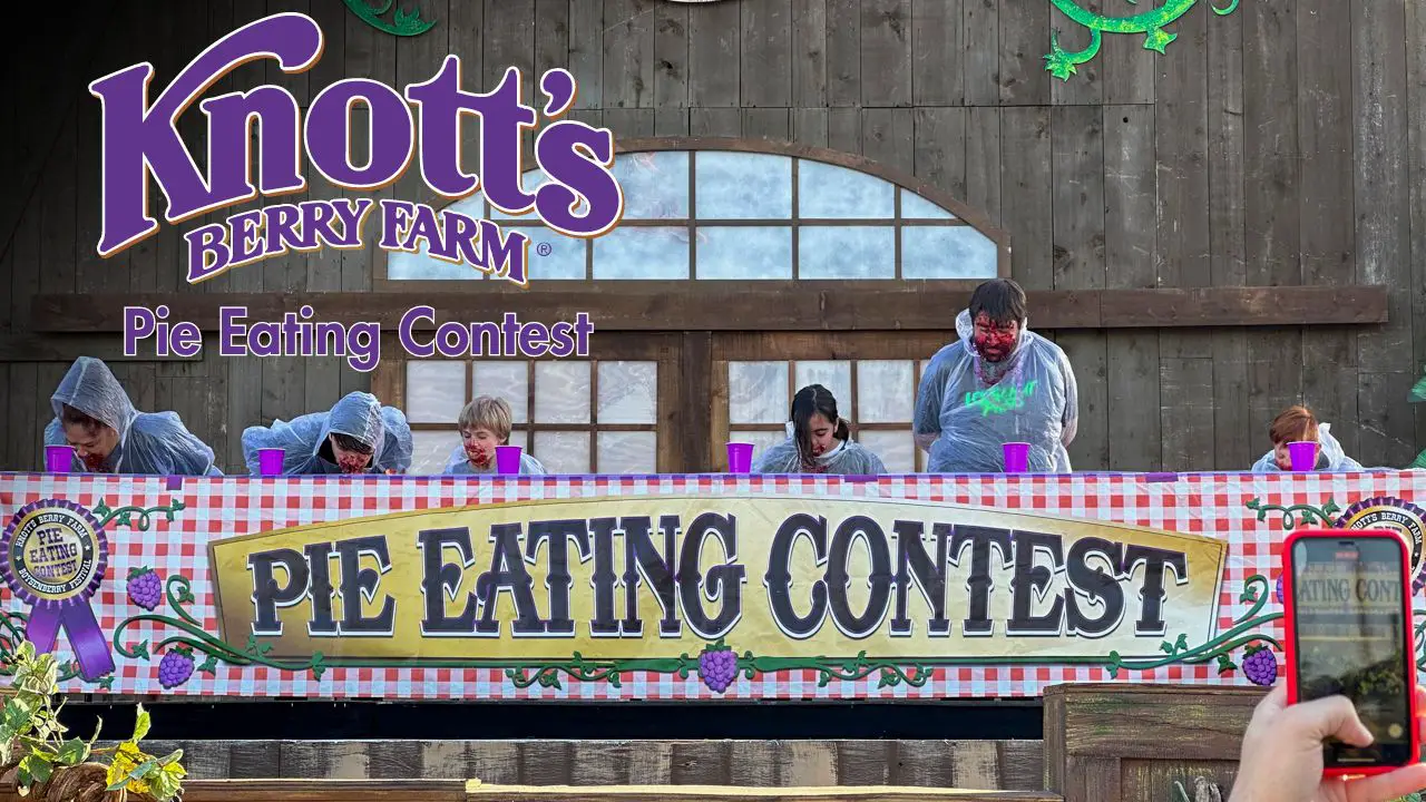 VIDEO: Pie Eating Contest Returns to Knott’s Boysenberry Festival