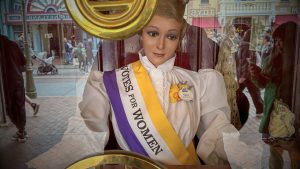 Tilly Gets Dressed for Women’s History Month at the Main Street Cinema at Disneyland